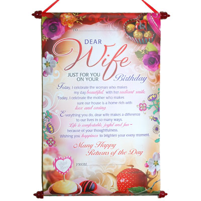 "Happy Birthday Message Scroll for Wife - Code 07-004 - Click here to View more details about this Product